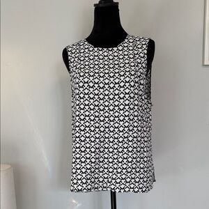 Zara Monochrome Geometric Sleeveless Blouse